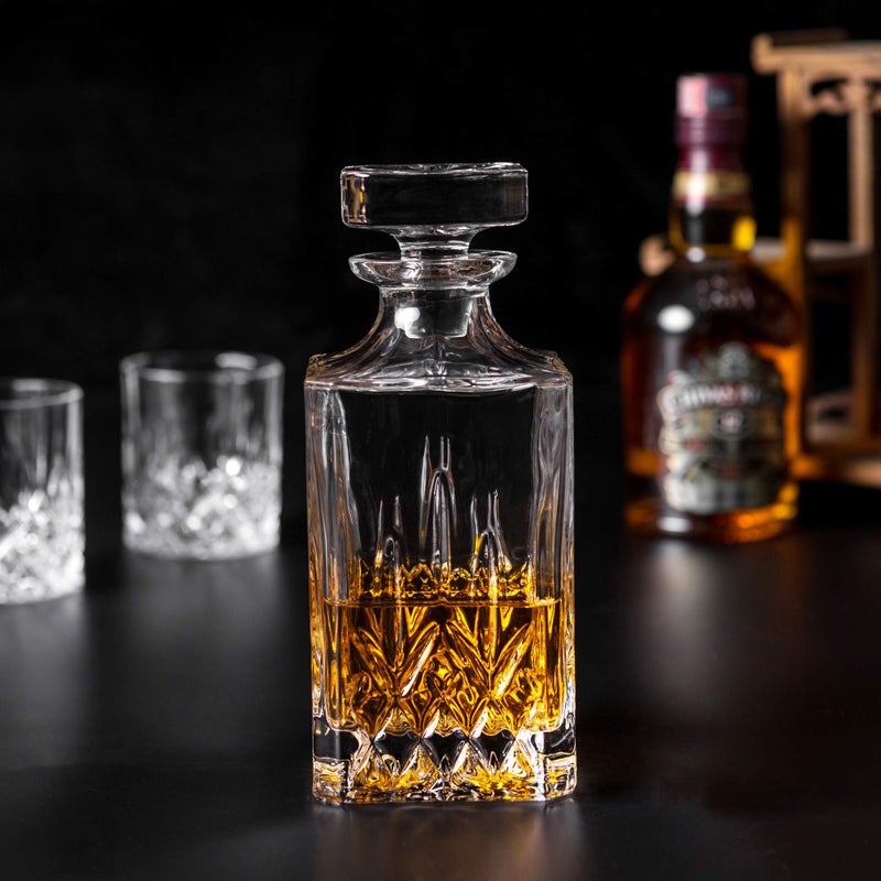 KANARS Whiskey Decanter And Glasses Set in Unique Gift Box - Original Crystal Liquor Decanter Set For Bourbon, Scotch, Vodka, Rum or Whisky, 5-Piece, Gifts for Men Dad - Image 4